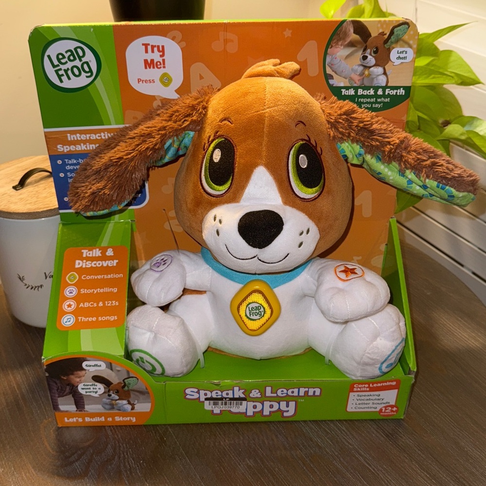 Leap Frog Bailey Speak and Learn Puppy Interactive Talk Back Storytelling 12mo +